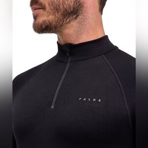 FALKE stretchy Maximum large Zip Base Layer jacket pullover zip black athleisure